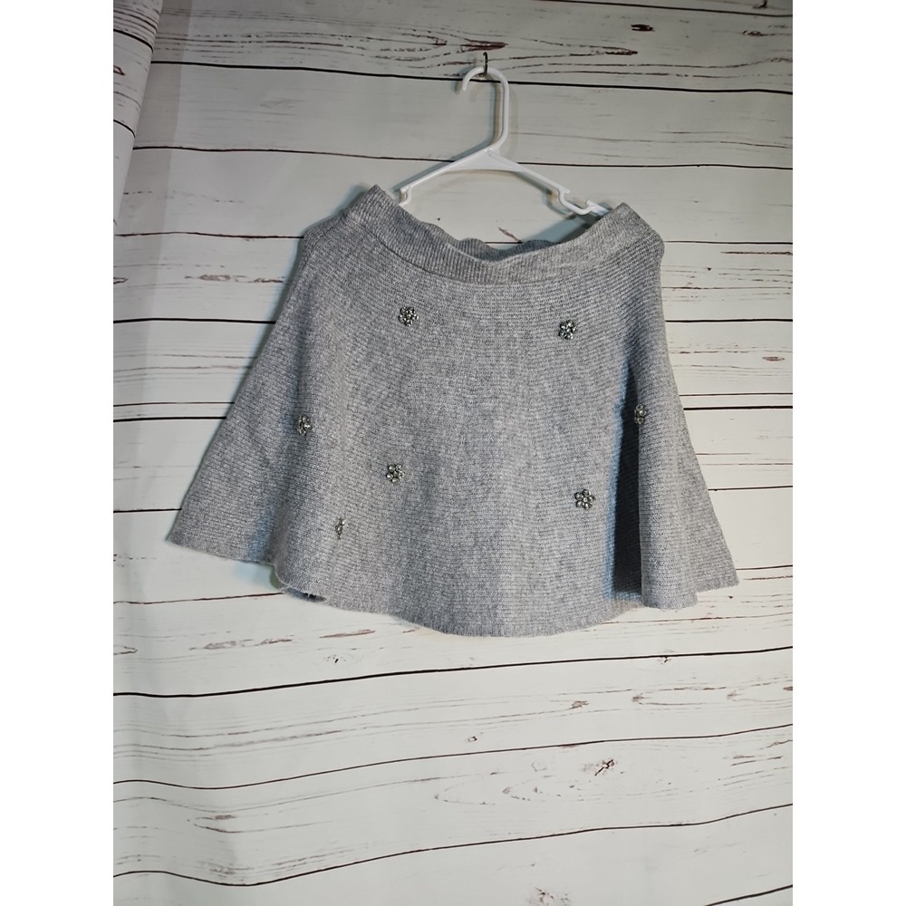 Free Assembly Gray Ribbed Sweater Blingy Skirt Size Small